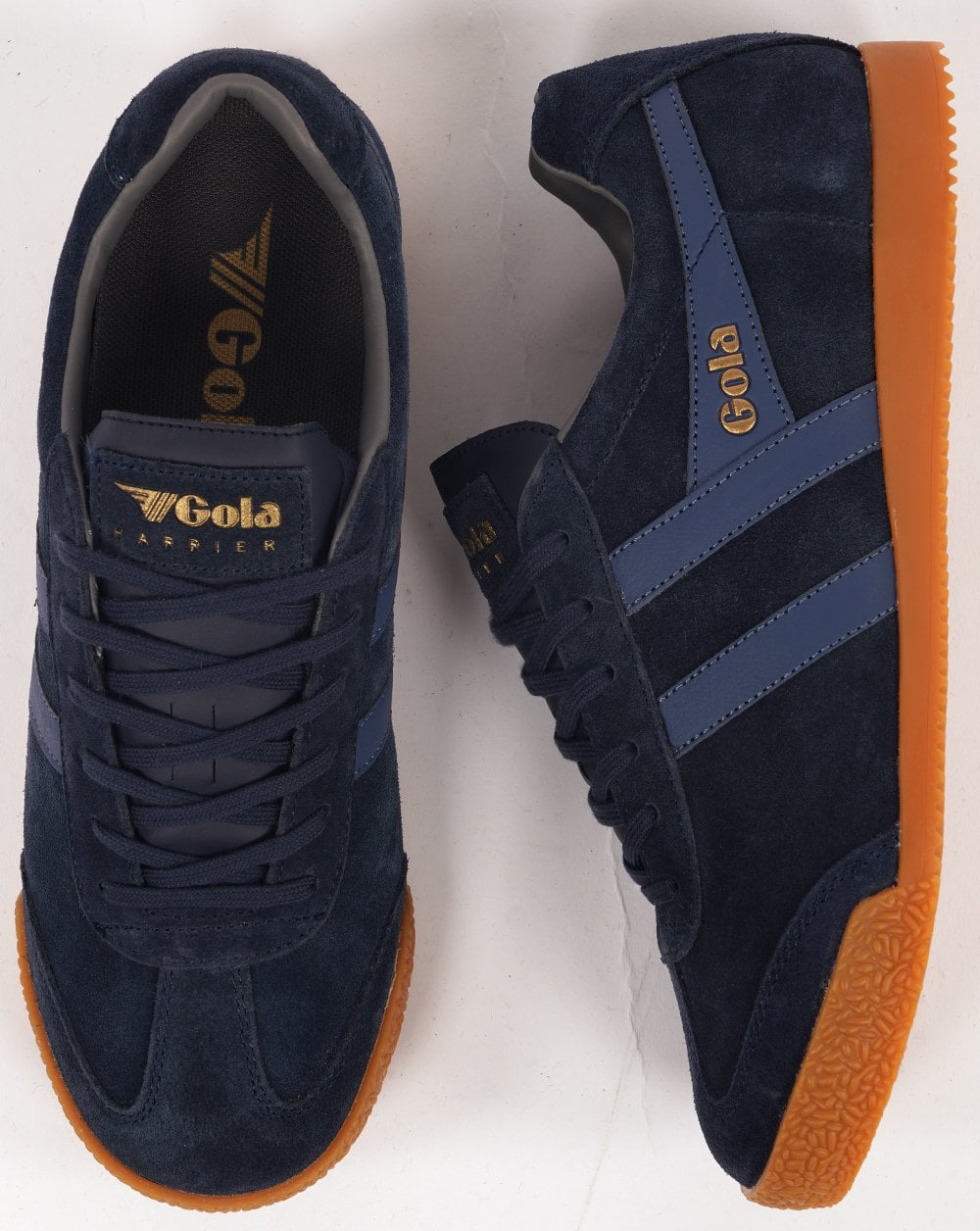 Gola Harrier Suede Trainer Navy/Moonlight/Ash