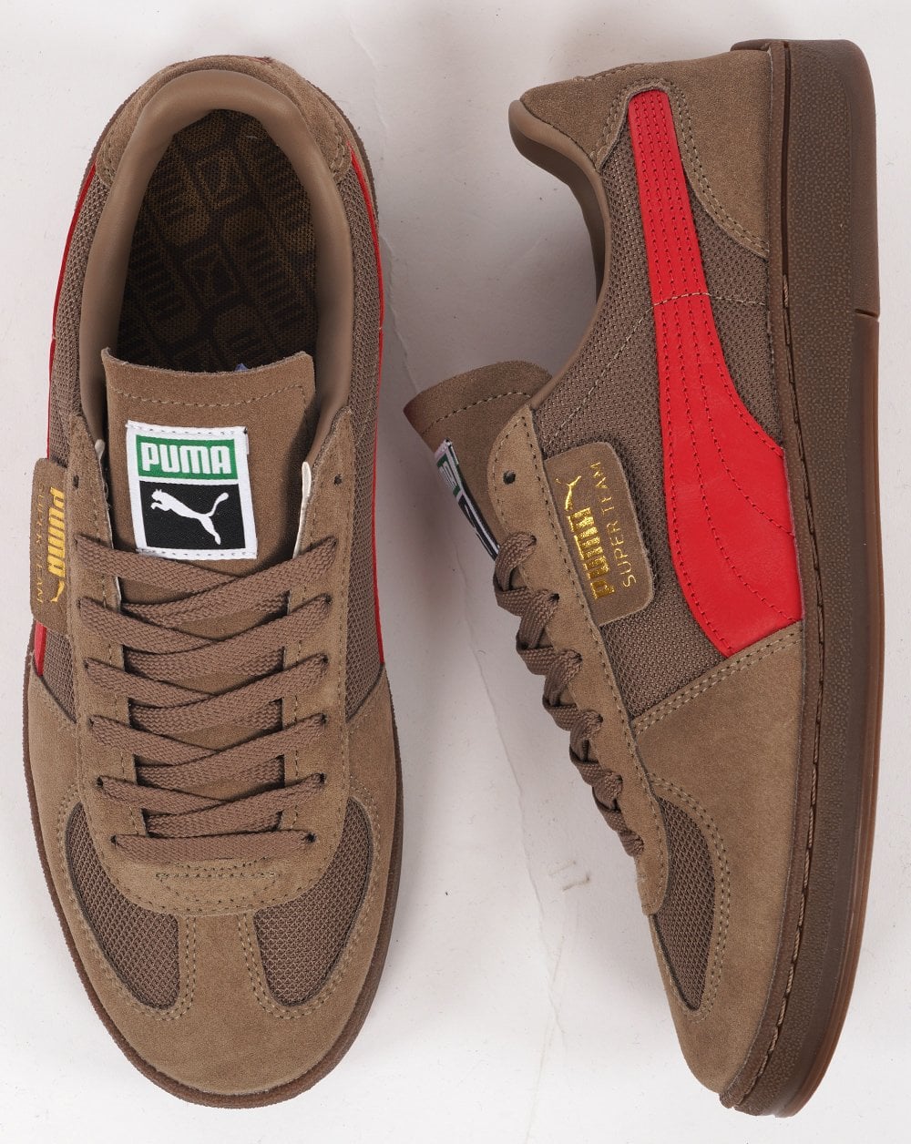 Puma Super Team OG Trainer Taupe/Red