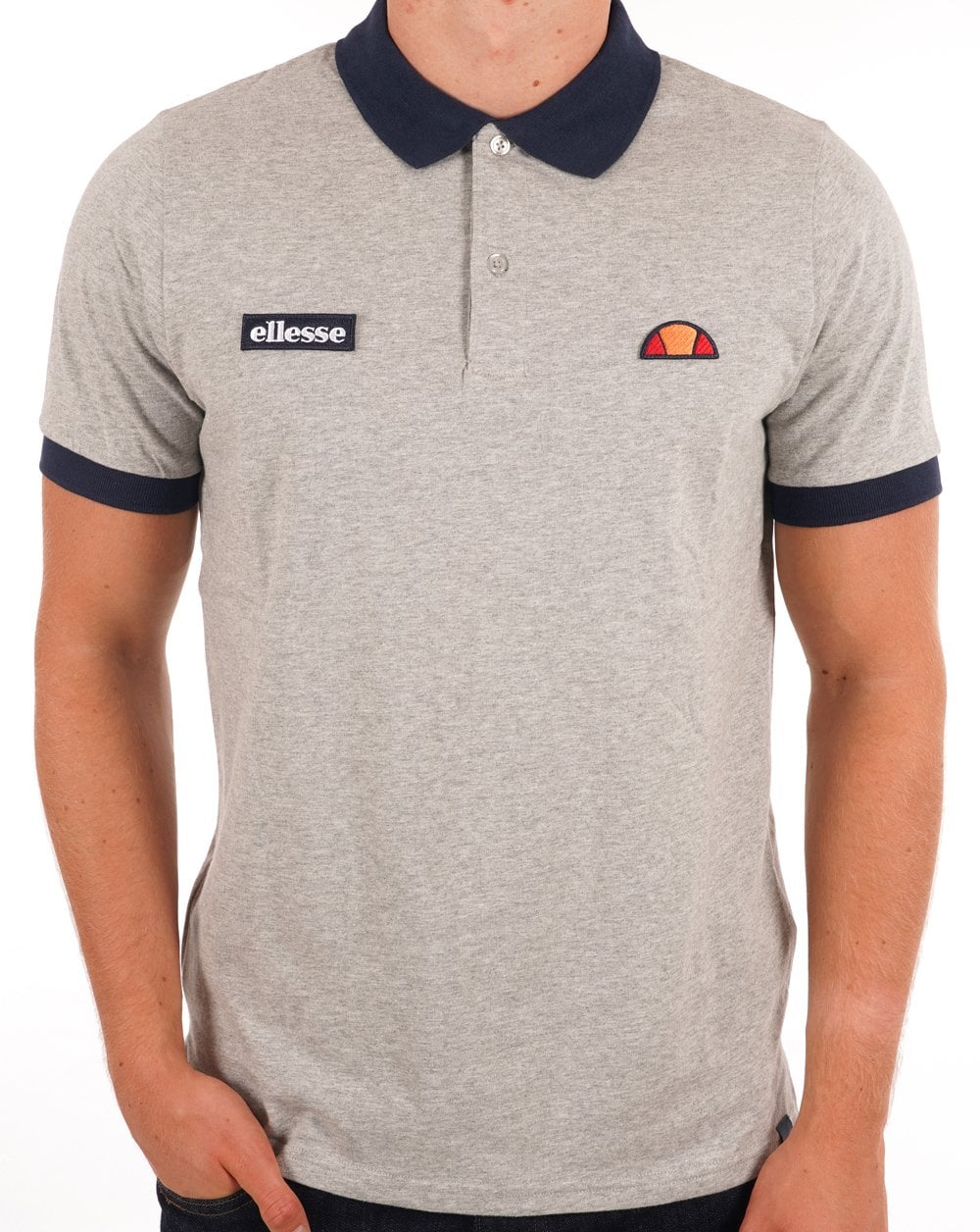 Ellesse Lessepsia Polo Shirt Grey Marl/Navy