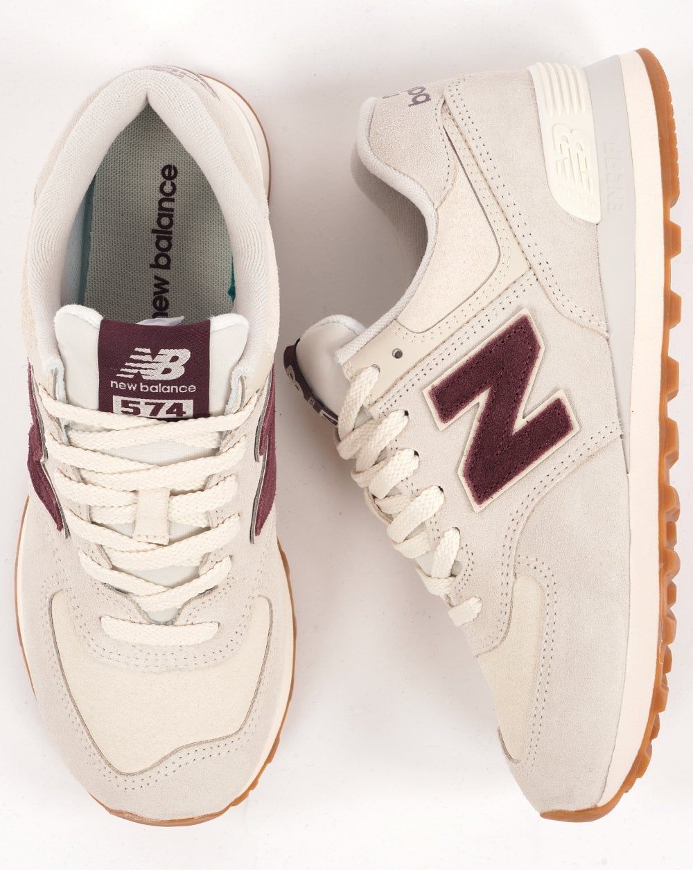 New Balance 574 Trainer Bone White/Burgundy