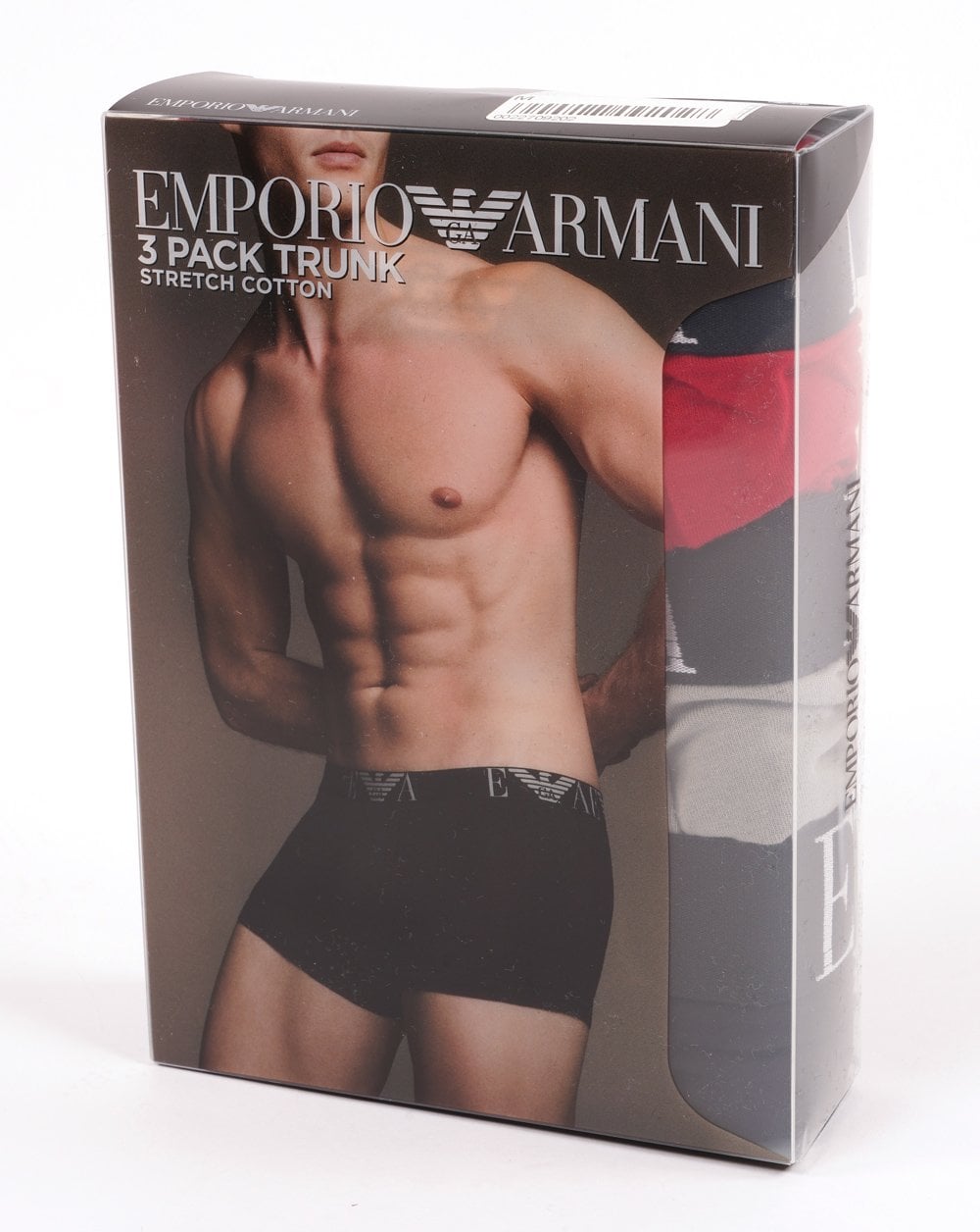 Emporio Armani 3 Pack Boxer Shorts Red/Stone/Black