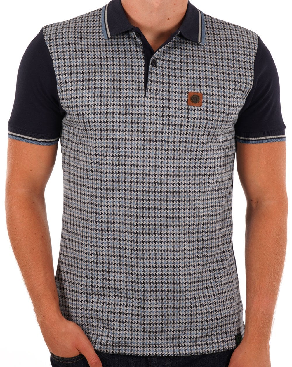 Trojan Houndstooth Polo Navy