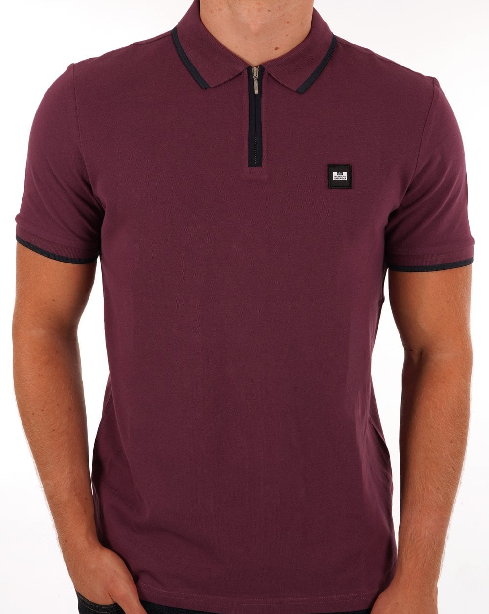 Weekend Offender Zip Polo Shirt Magenta