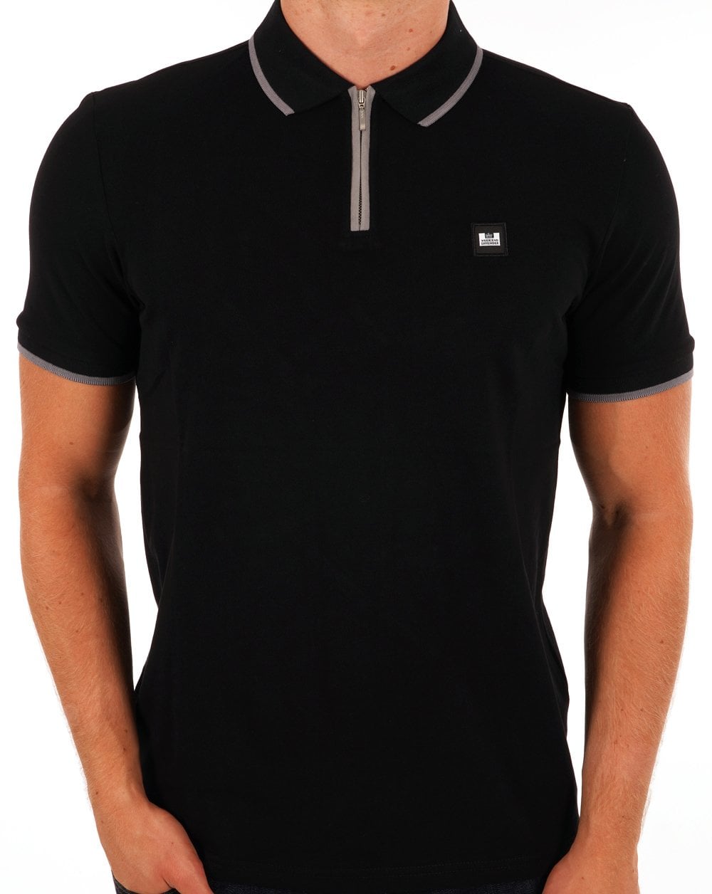 Weekend Offender Zip Polo Shirt Black