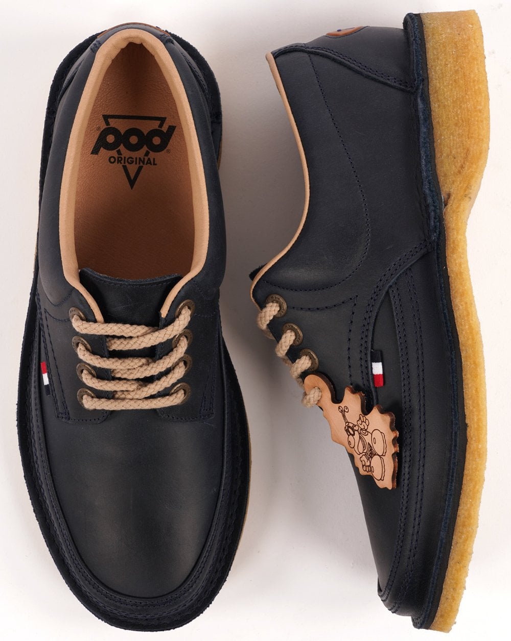 Pod Bolan Oiled Leather Shoe Navy
