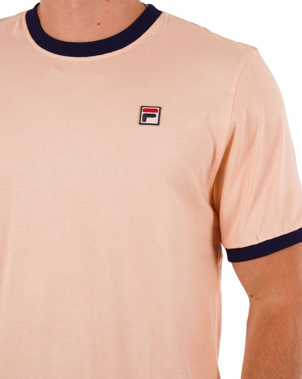 Fila Vintage Ringer T Shirt Peach/Navy