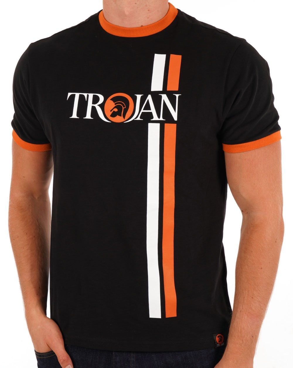 Trojan Twin Stripe Logo T-shirt Black