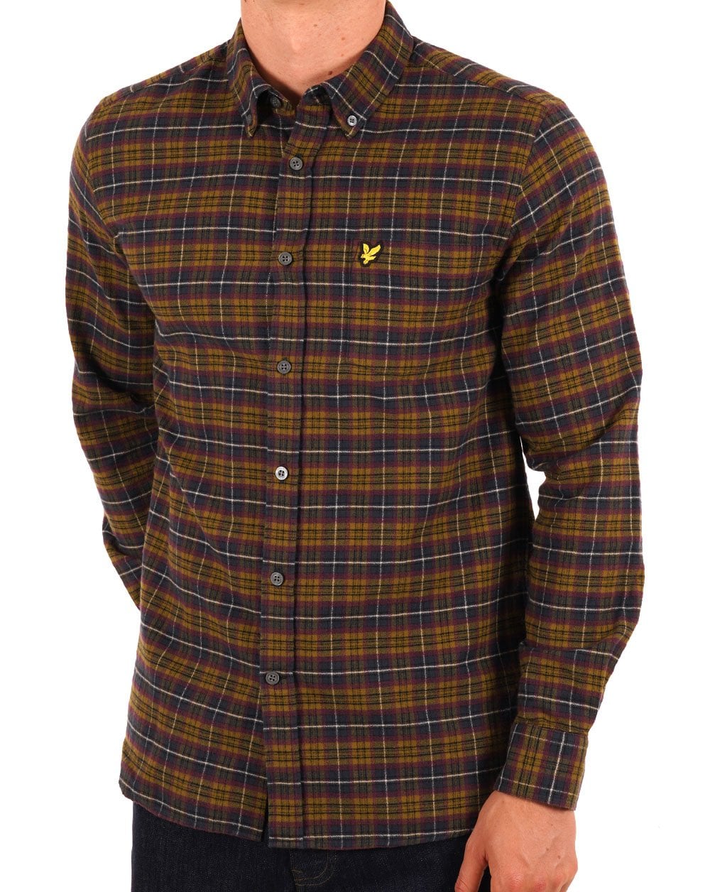 Lyle & Scott Check Flannel Shirt Glenshee Plum