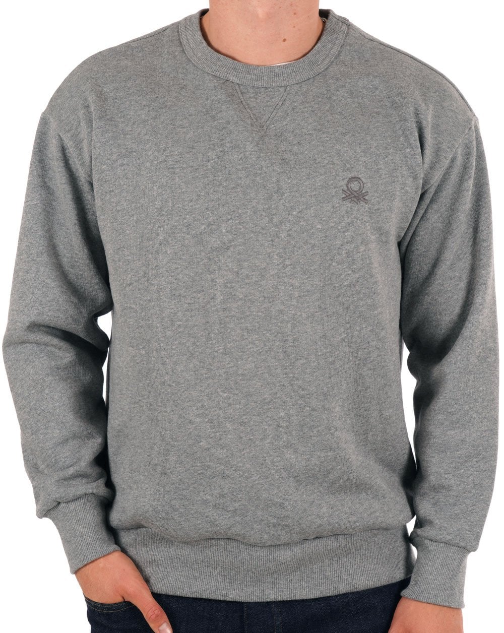 Benetton EMB logo Sweatshirt Grey Marl