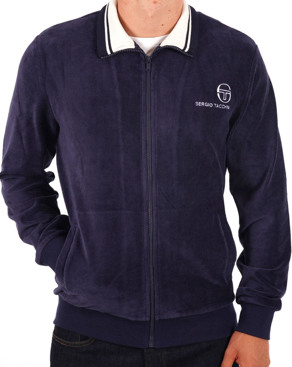 Sergio Tacchini Textured rib Velour Track Navy