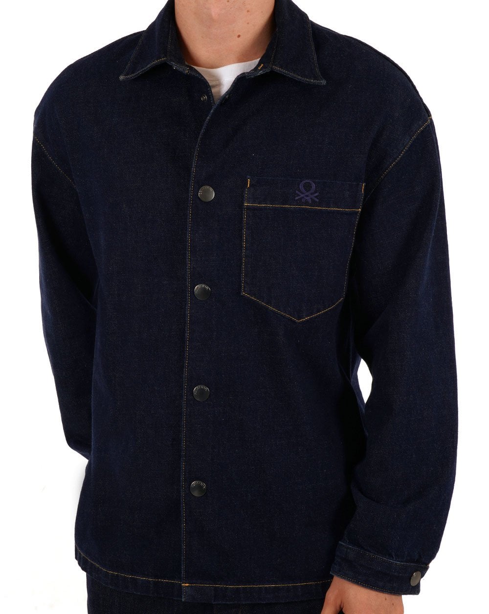 Benetton Denim Overshirt Navy