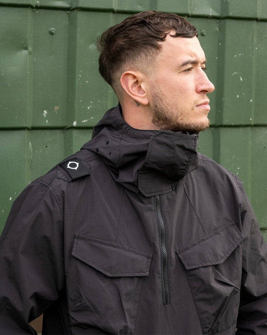 Ma.Strum Ma.strum Nylon Grid Smock Black