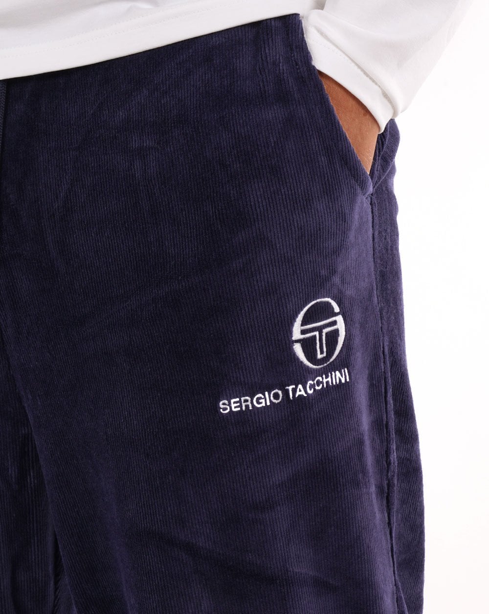 Sergio Tacchini Rib Velour Track Pants Navy Blue