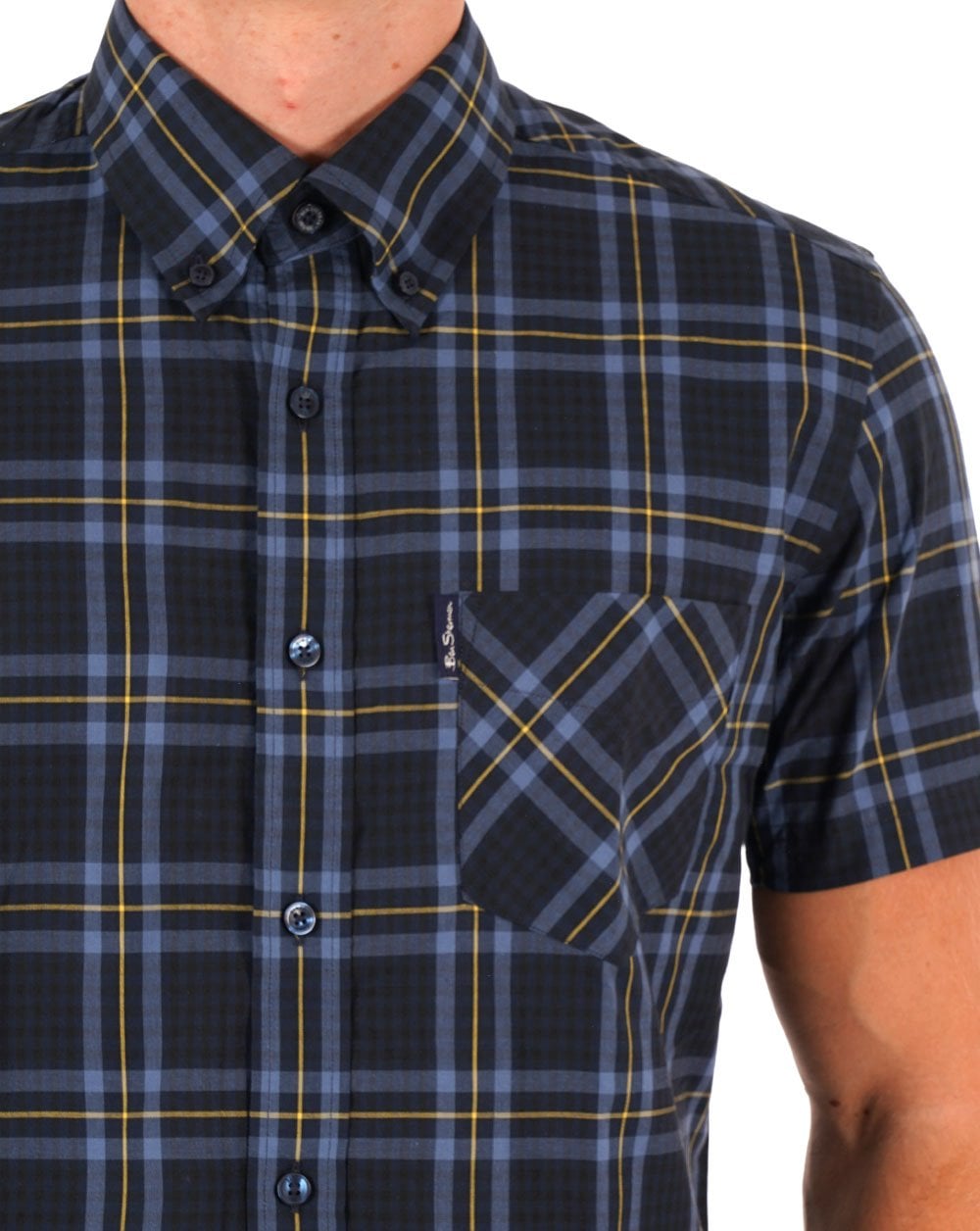Ben Sherman Frame Check SS Shirt Dark Navy