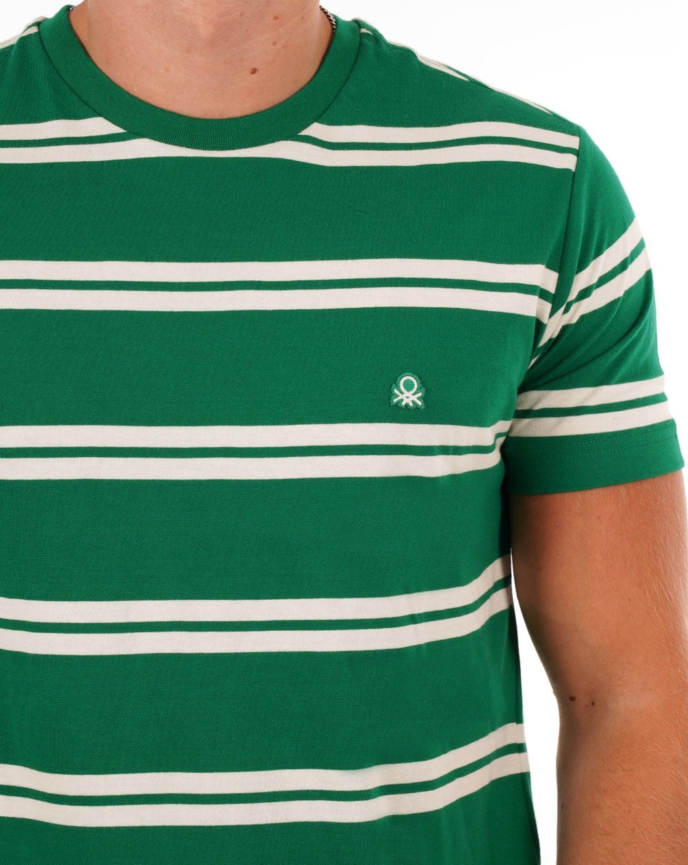 Benetton Stripe T-shirt Green/White