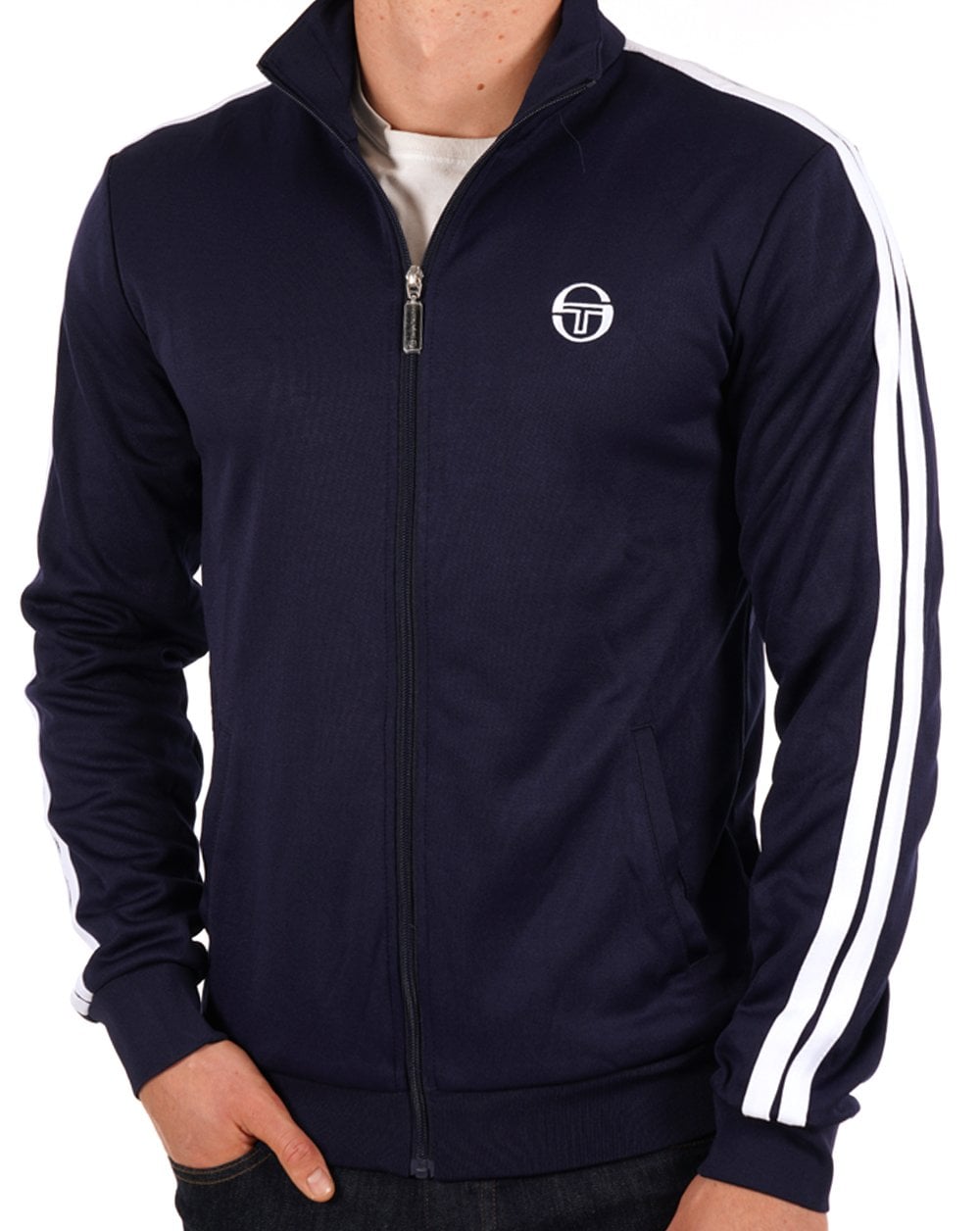 Sergio Tacchini 2 Stripe Track Top Navy White