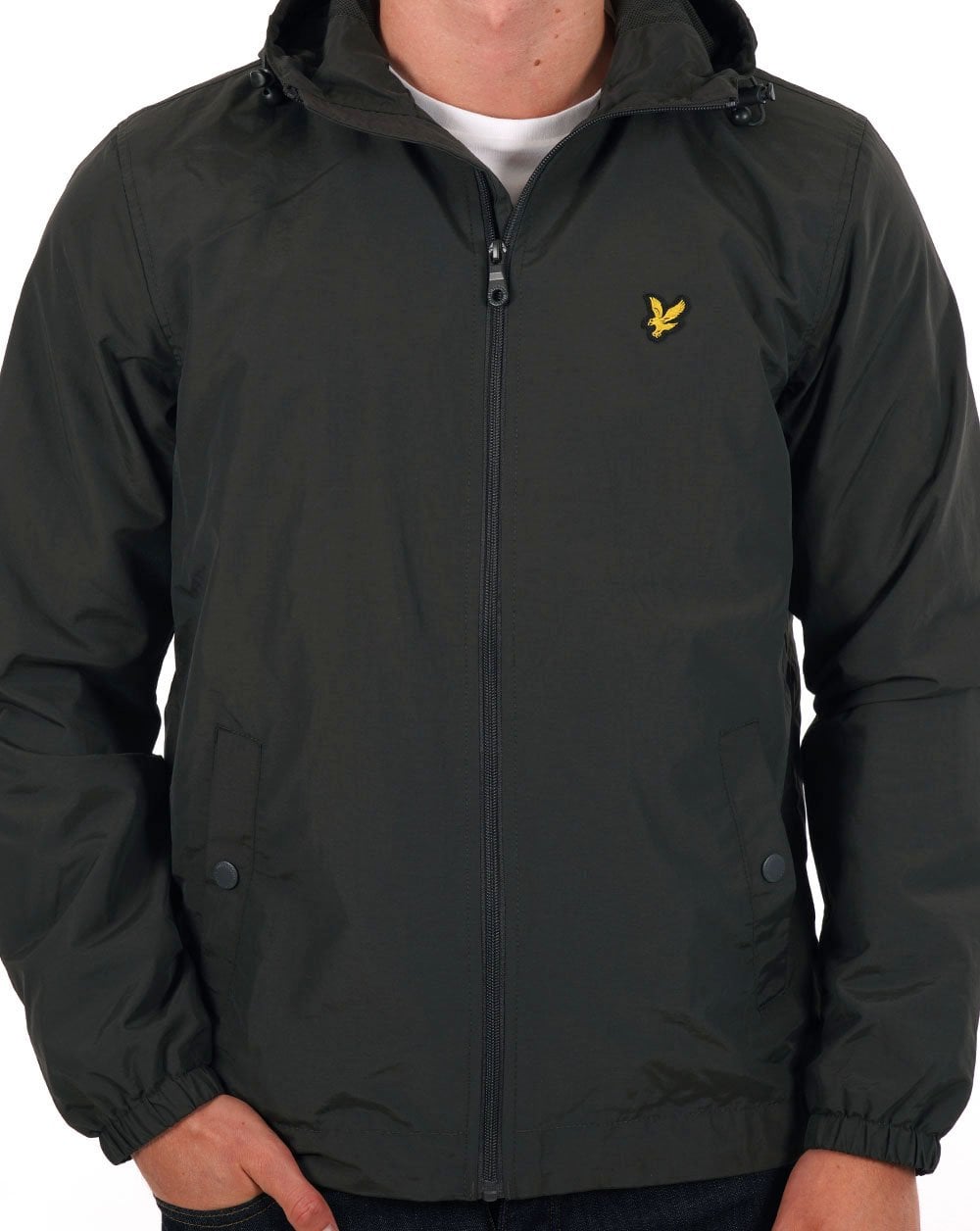 Lyle & Scott Zip Through Hooded Jacket Gunmetal