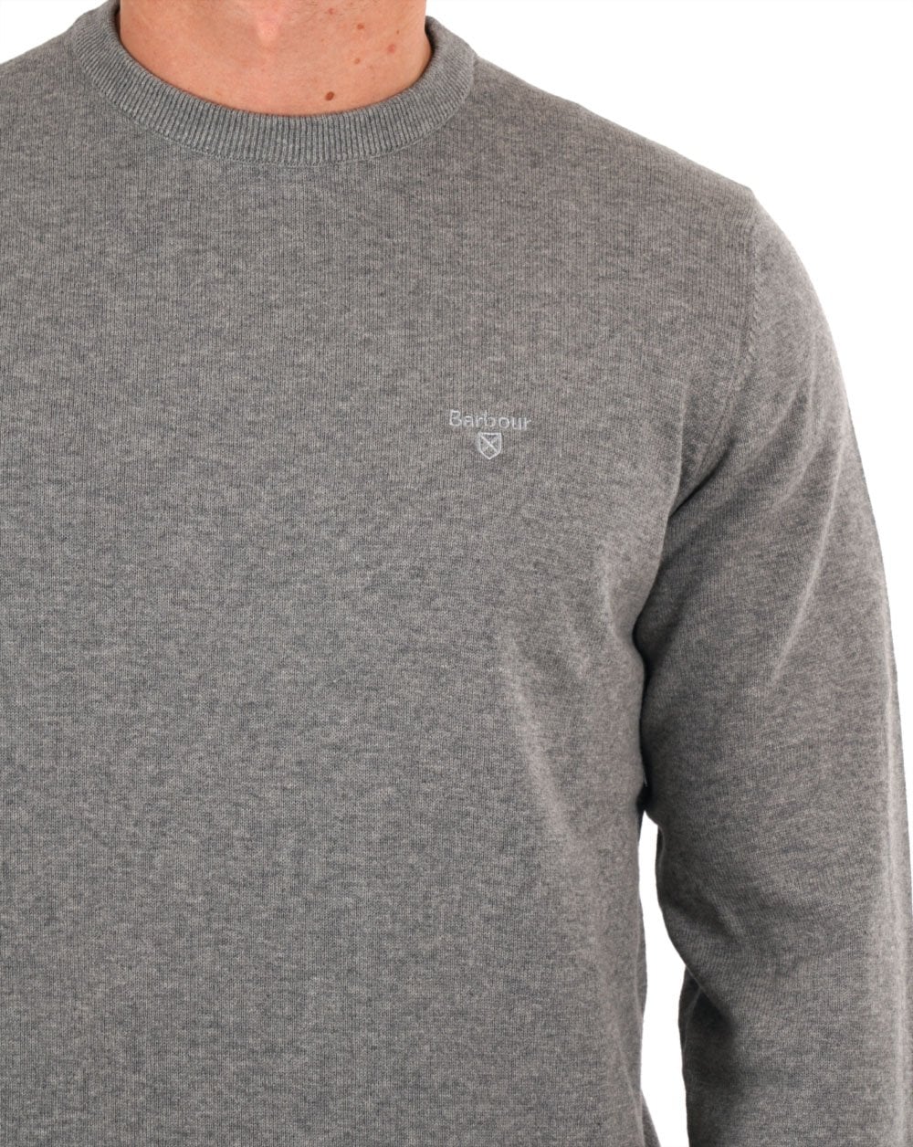 Barbour Pima Cotton Crew Neck Jumper Grey