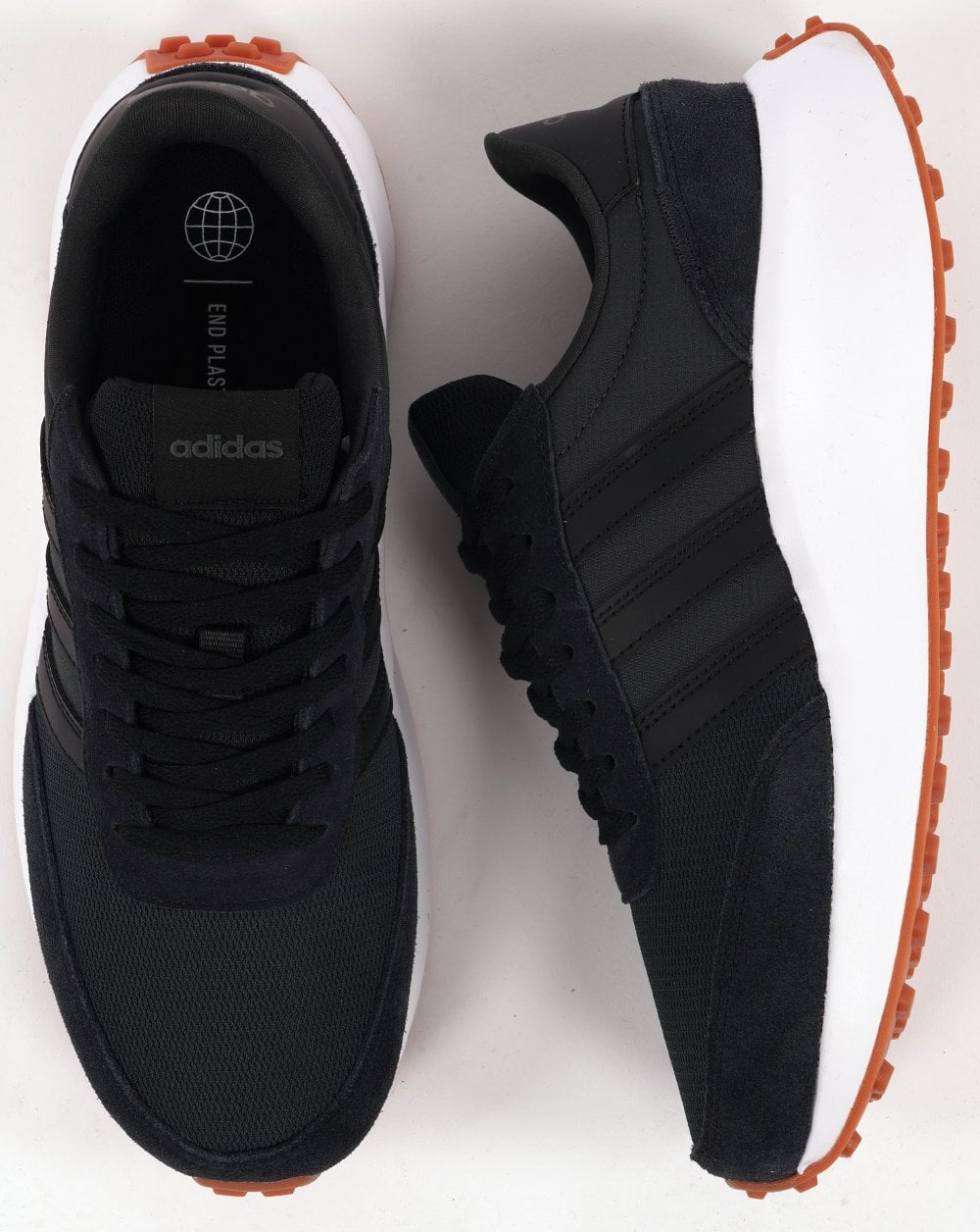 Adidas Run 70s Trainers Black with Gum