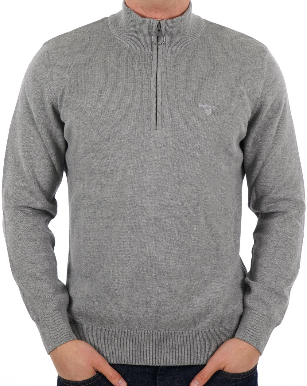 Barbour Half Zip Jumper Grey Marl
