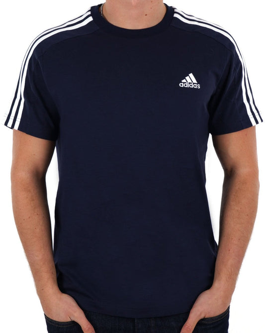 adidas Adidas 3 Stripes Sports T-Shirt Navy/White