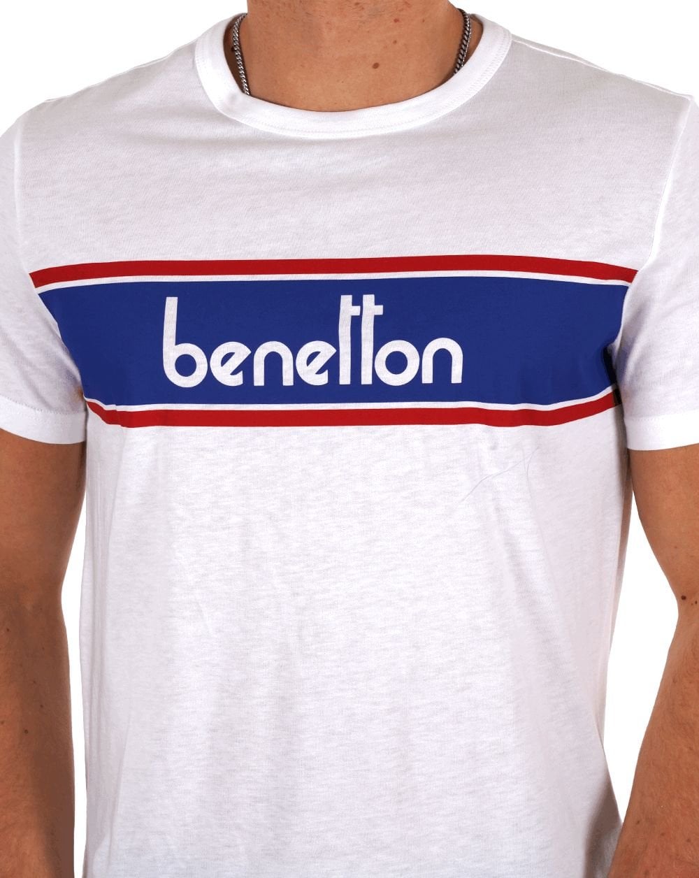 Benetton Panel T-shirt White/Blue