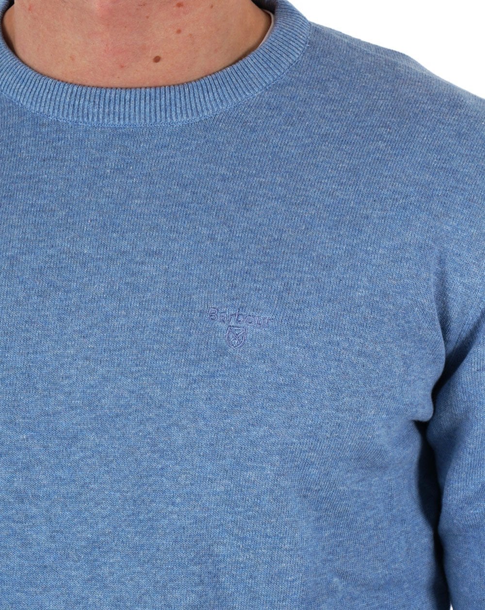 Barbour Pima Cotton Crew Neck Jumper Chambray