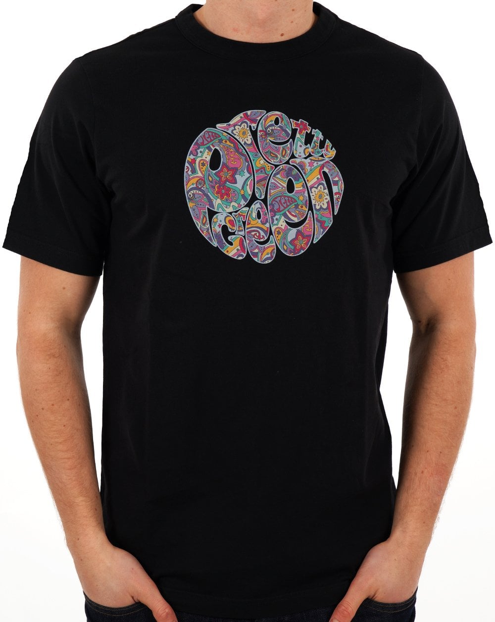 Pretty Green Mystic Paisley Logo T-shirt Black