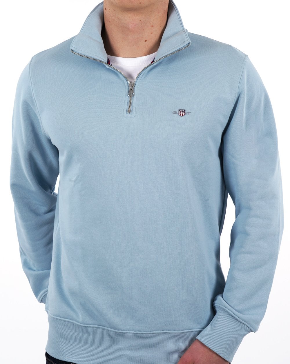 Gant Shield Half Zip Sweat Blue
