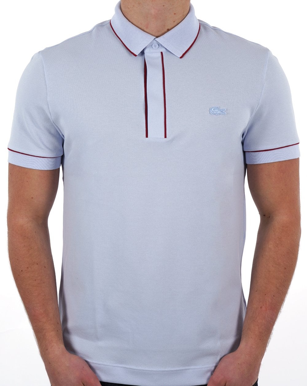 Lacoste Tipped Polo Shirt Light Blue