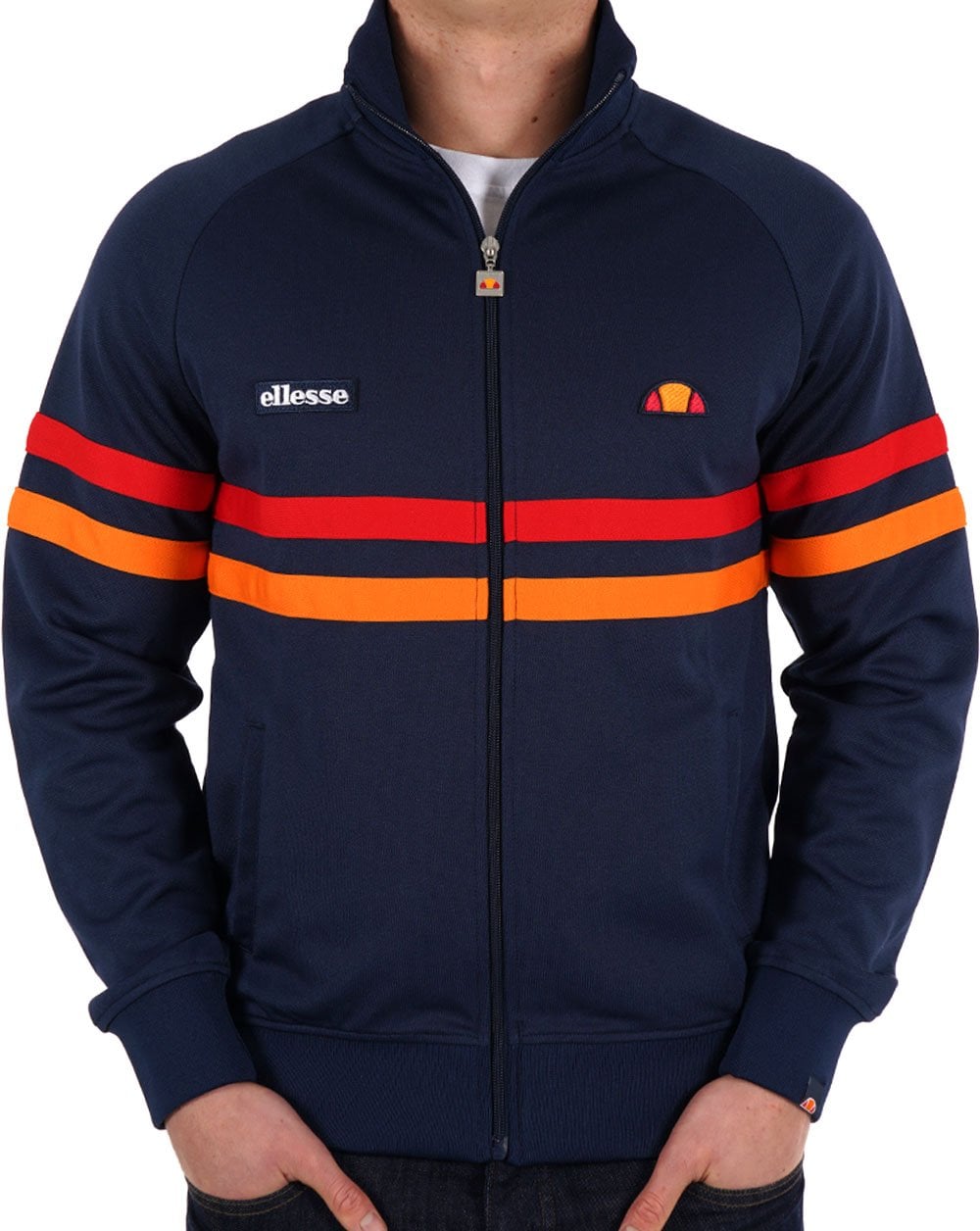 Ellesse Rimini Track Top Navy Red Orange