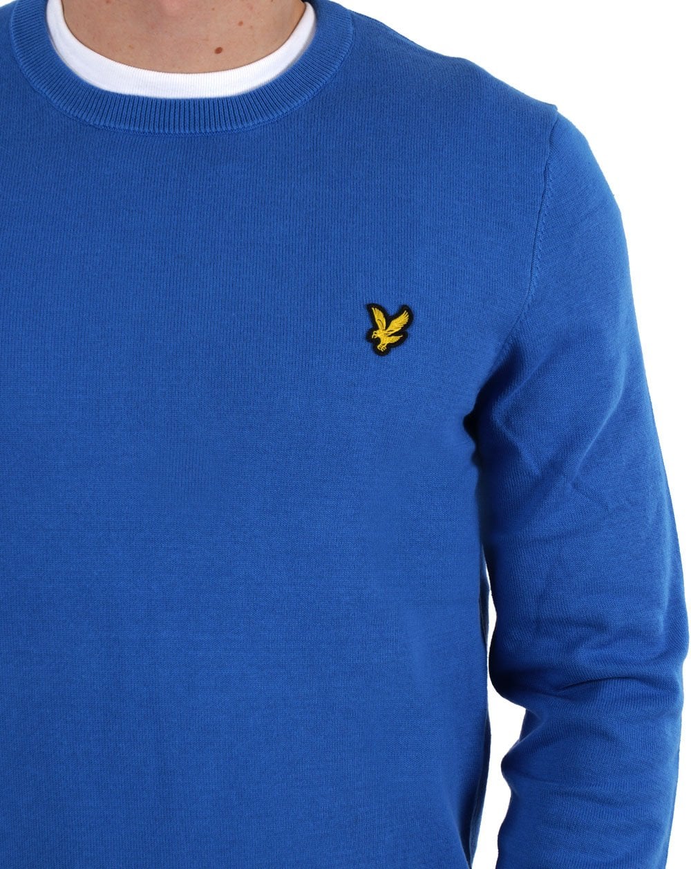 Lyle & Scott Cotton Crew Neck Jumper Spring Blue