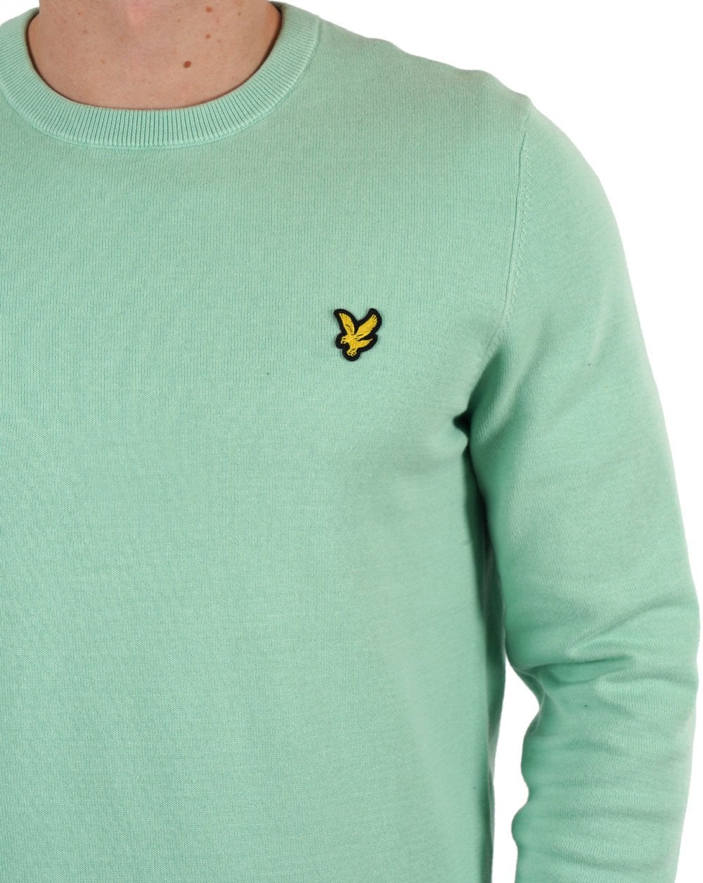 Lyle & Scott Cotton Crew Neck Jumper Pastel Green