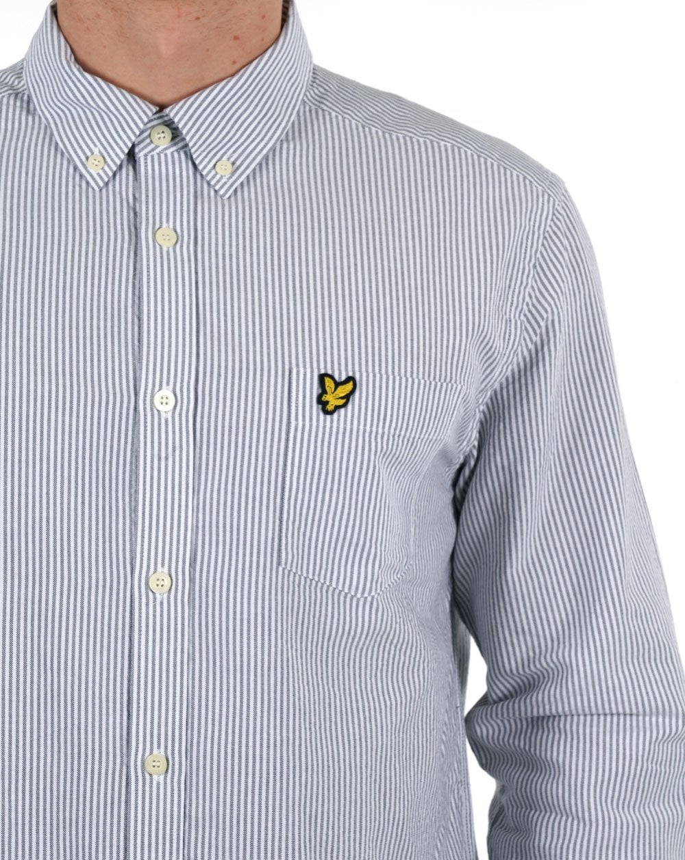 Lyle & Scott Stripe Oxford Shirt Gun Metal/White