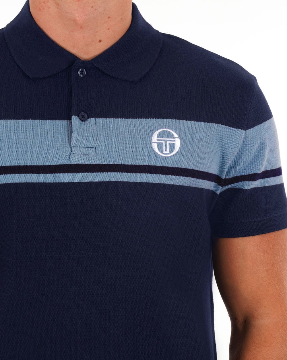 Sergio Tacchini Young Line Polo Shirt Navy Soft Blue