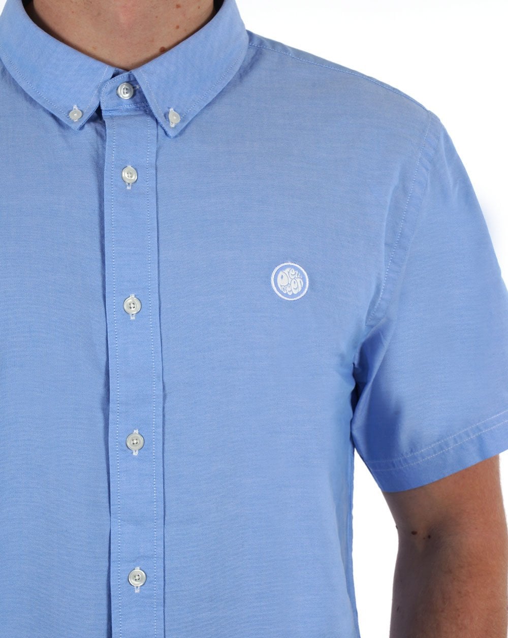 Pretty Green Oxford Short Sleeve Shirt Light Blue