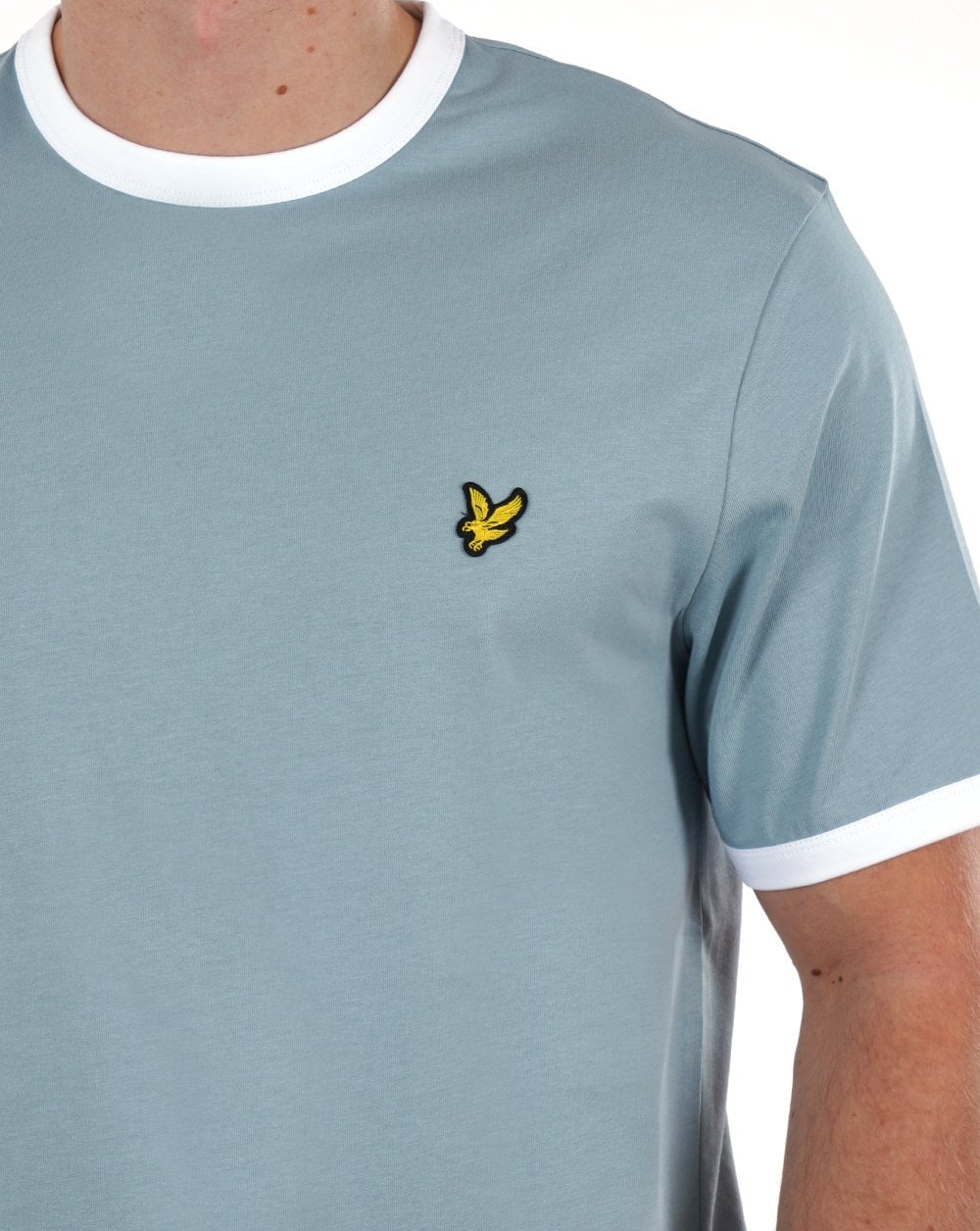 Lyle & Scott Ringer T Shirt Slate Blue/White