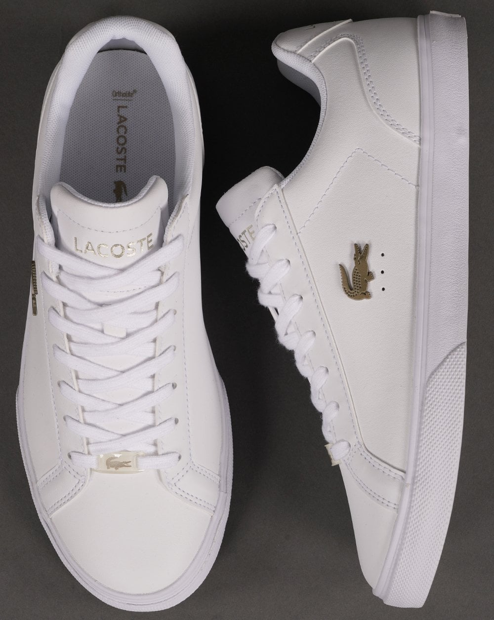 Lacoste Lerond Pro Leather Trainer White/Gold