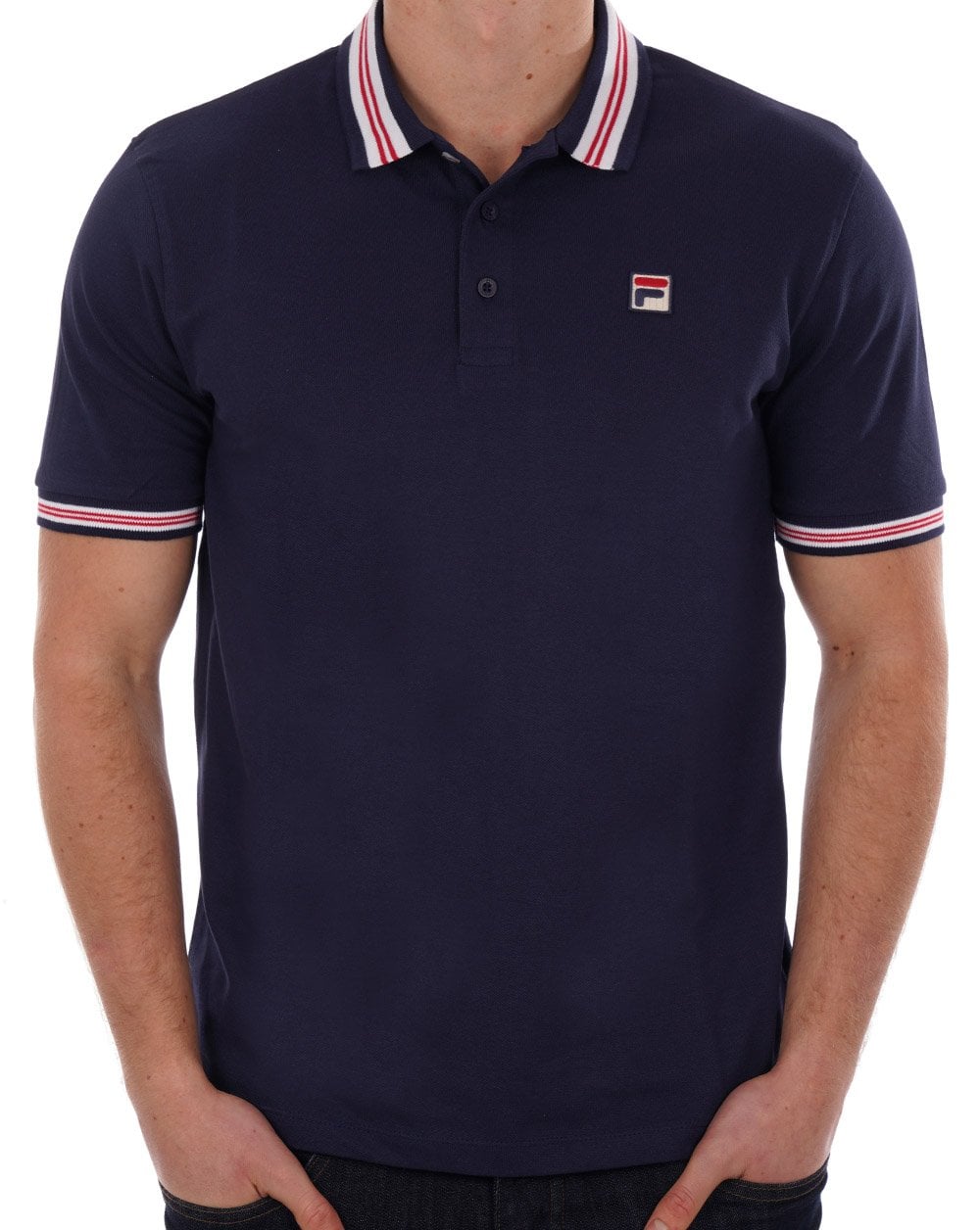 Fila Vintage Tipped Polo Shirt Navy