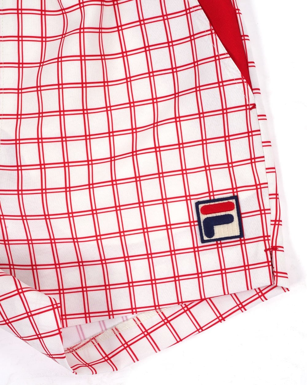 Fila Vintage Brookes Windowpane Shorts Gardenia/Red