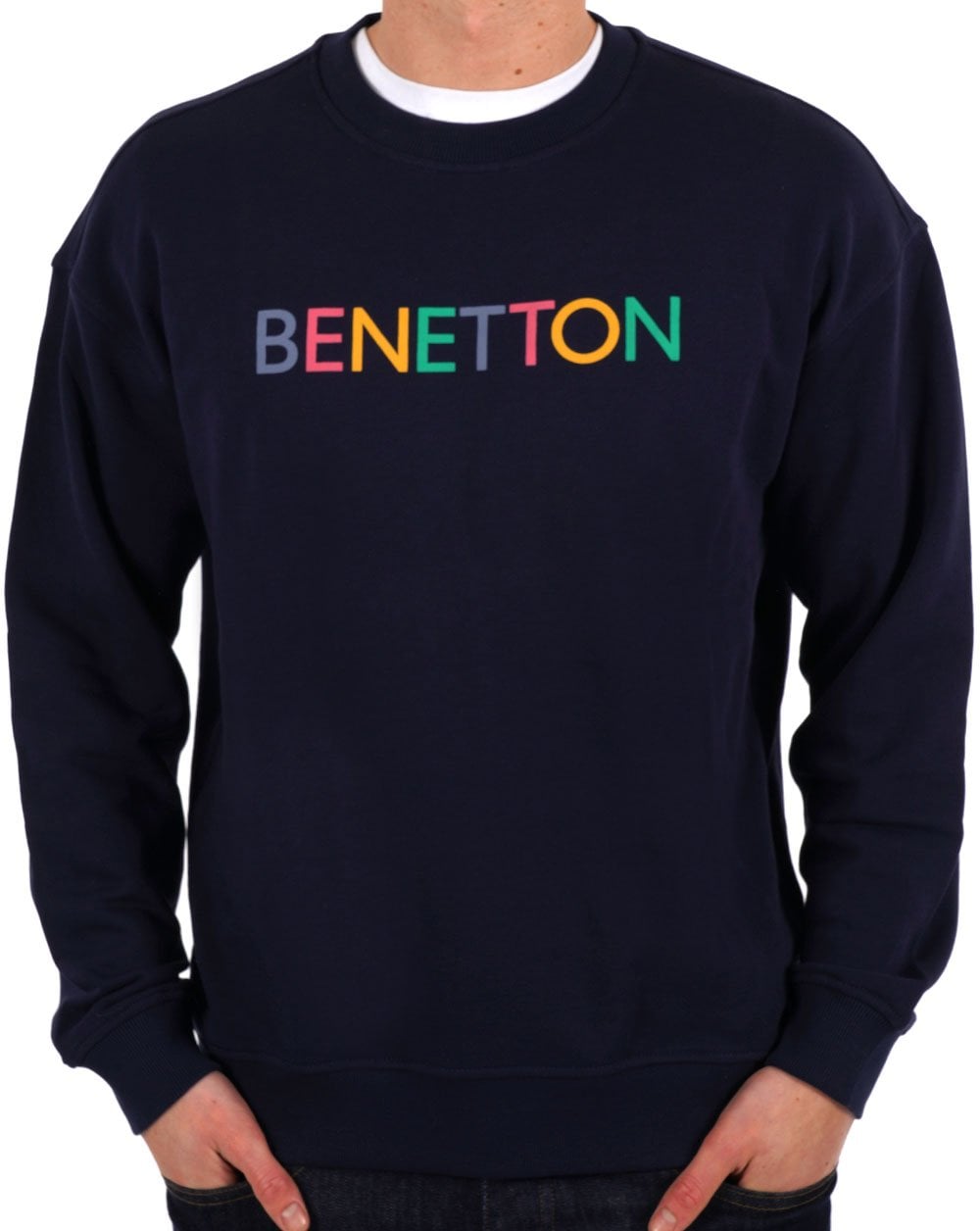 Benetton Multi-Colour Logo Sweatshirt Navy 2