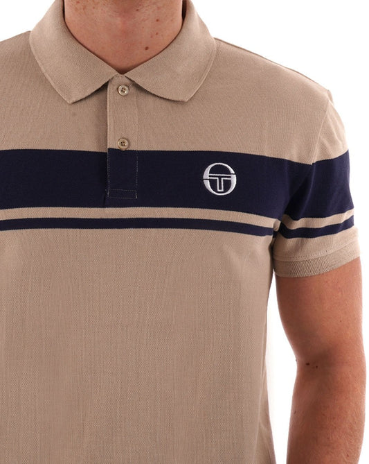 Sergio Tacchini Sergio Tacchini Young Line Polo Shirt Stone/Navy Blue