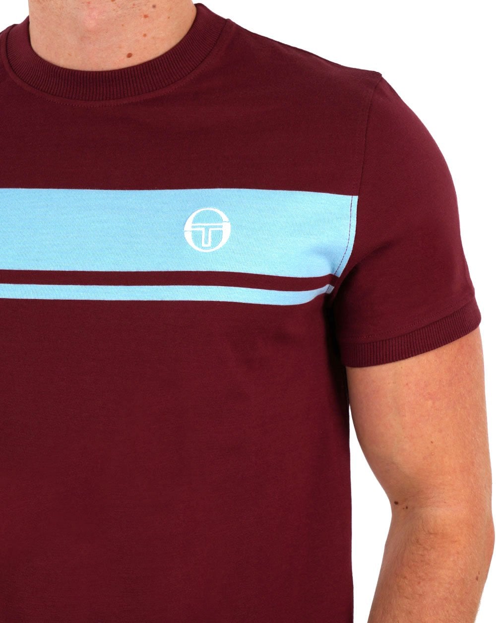 Sergio Tacchini Masters T Shirt Claret/Sky