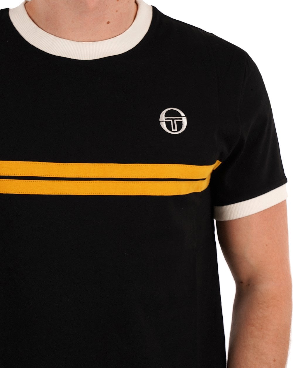 Sergio Tacchini Supermac T Shirt Black/Gardenia