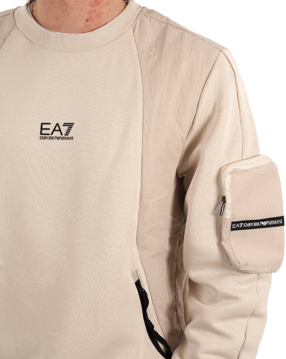 EA7 Natural Ventus7 Sweatshirt Stone