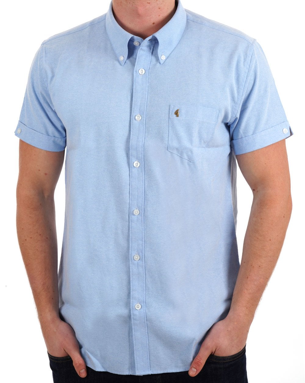 Gabicci Vintage Perez SS Oxford Shirt Sky Blue