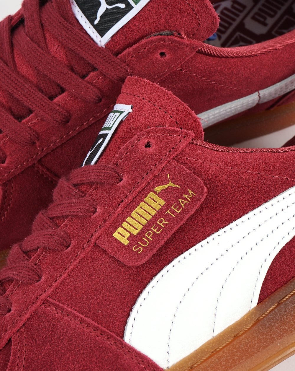 Puma Super Team Suede Trainer Burgundy White Gum