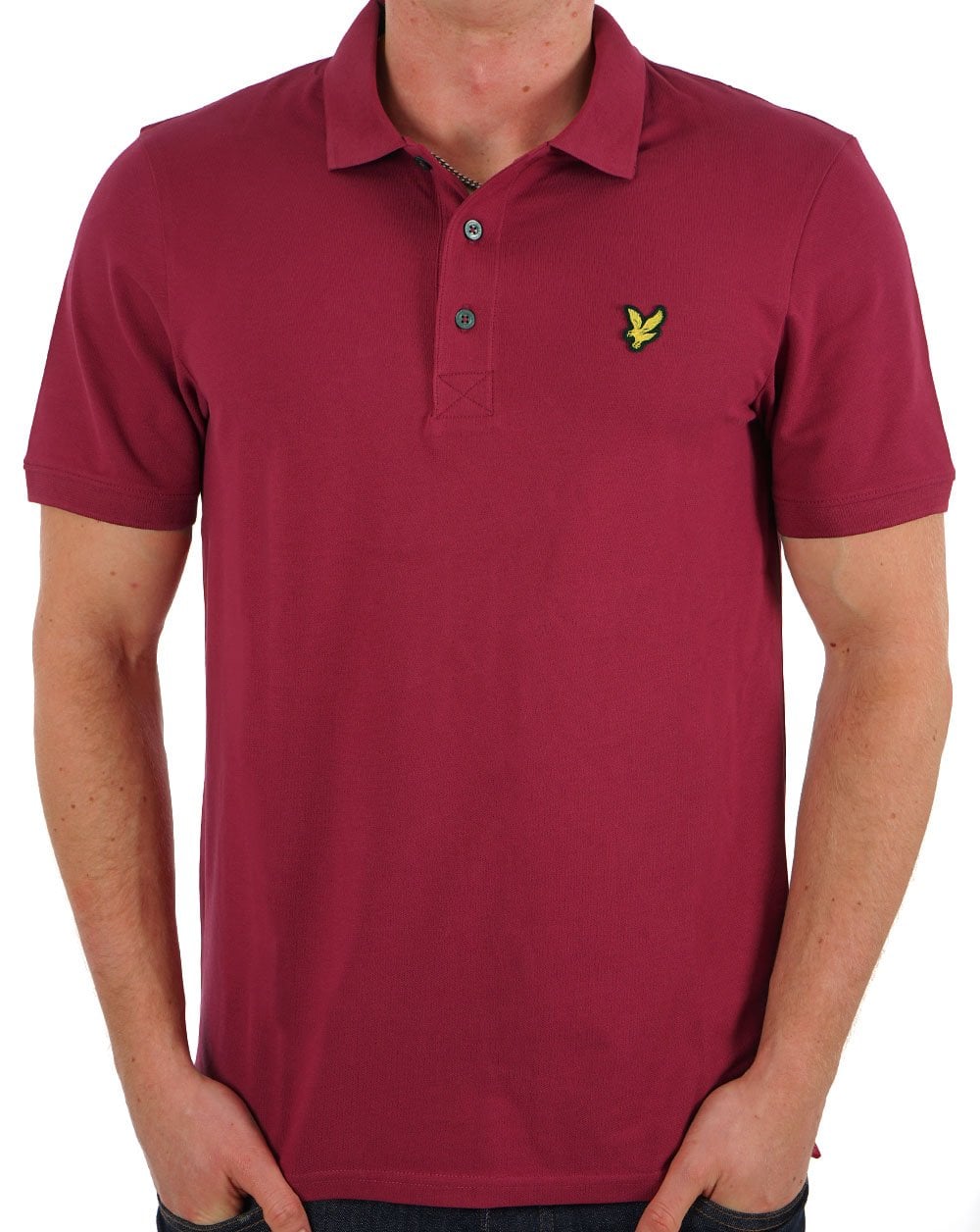 Lyle & Scott Plain Polo Shirt Rich Burgundy