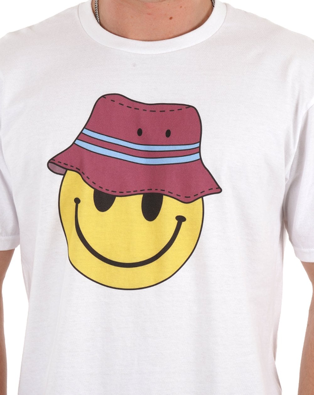 80s Casual Classics Smiley Casual T Shirt White/Claret/Blue