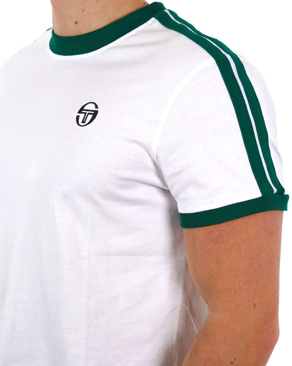 Sergio Tacchini Retro T Shirt White Green